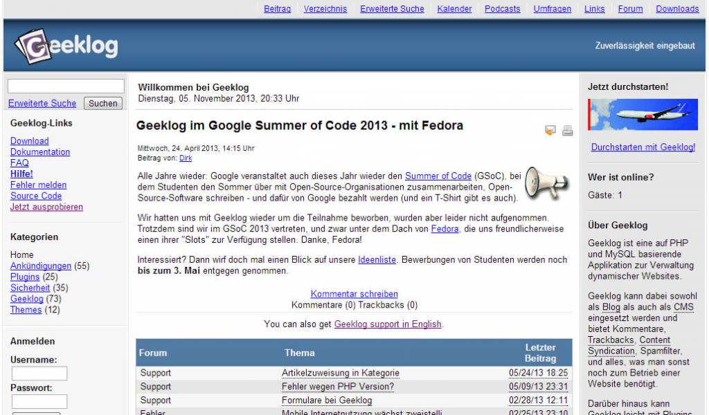 Geeklogドイツ語サポートサイト