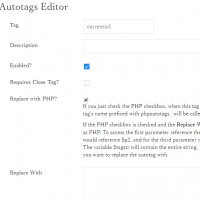 Autotags plugin 管理画面